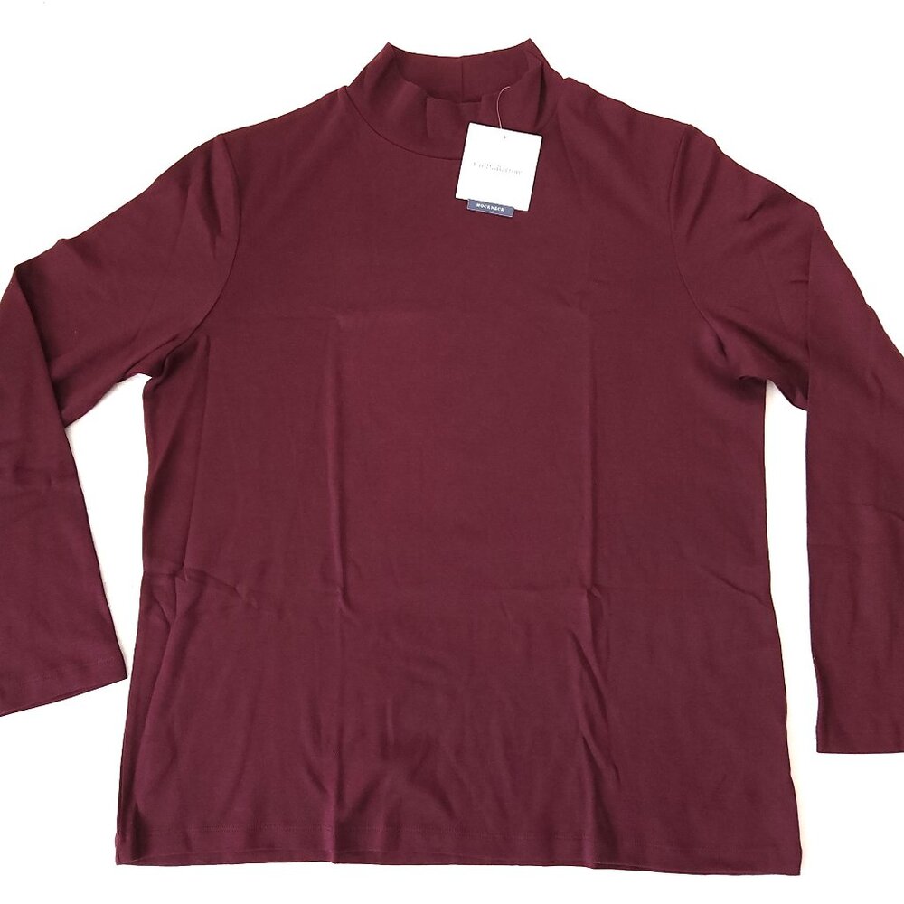 CROFT & BARROW Long Sleeve "MOCKNECK" Color Purple , Size XXL, Unisex, & Teens